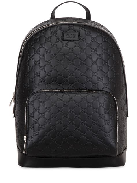 gucci mens backpack black leather